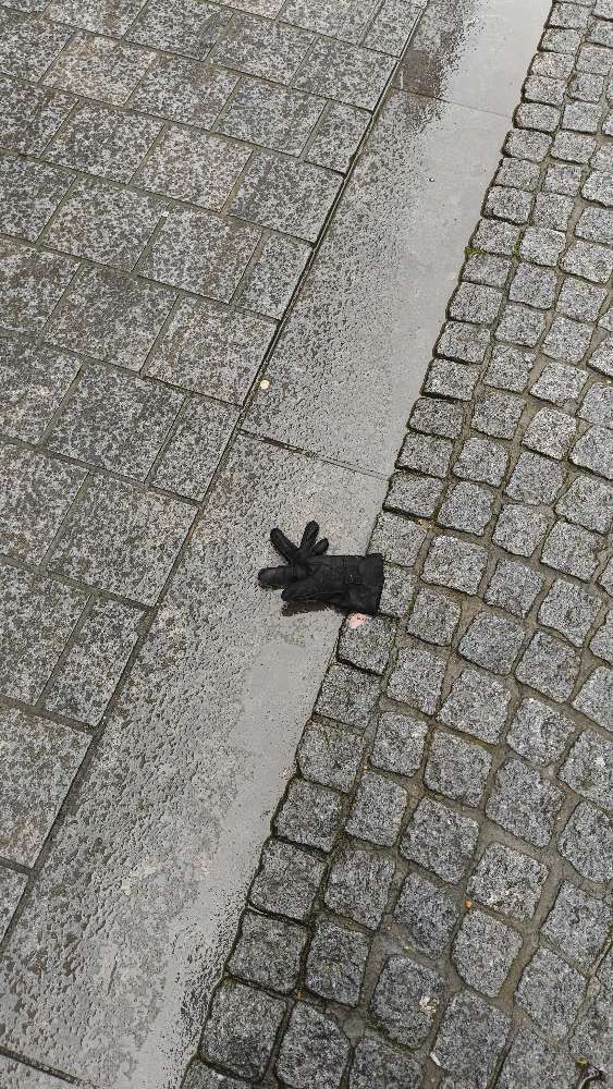 Lost black glove found in Belgium