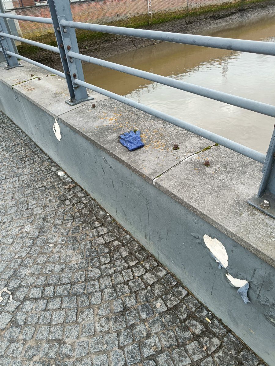 Lost blue glove found in Belgium